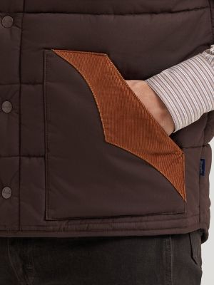 Men's Corduroy Yoke Puffer Vest