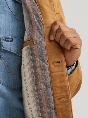 Men's Western Lined Canvas Barn Coat in Brown Sugar