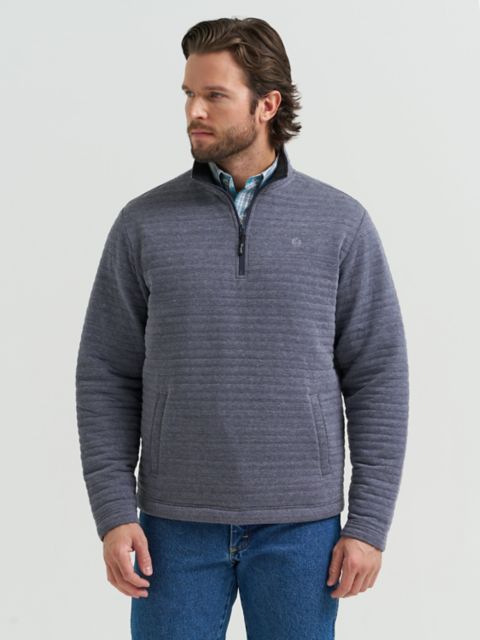 Мужские свитеры Wrangler Men's George Strait Quarter-Zip Quilted Pullover