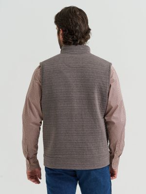 Men's George Strait Zip Front Solid Knit Vest in Camel