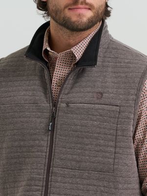 Men's George Strait Zip Front Solid Knit Vest in Camel