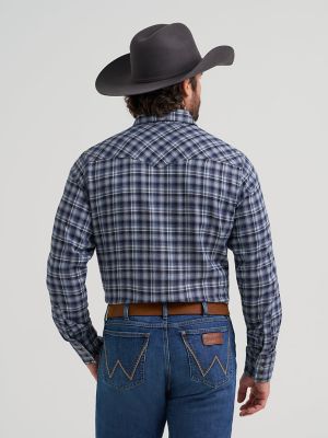 Men's Wrangler Retro&reg; Long Sleeve Flannel Western Snap Plaid Shirt