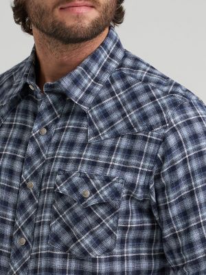 Men's Wrangler Retro&reg; Long Sleeve Flannel Western Snap Plaid Shirt