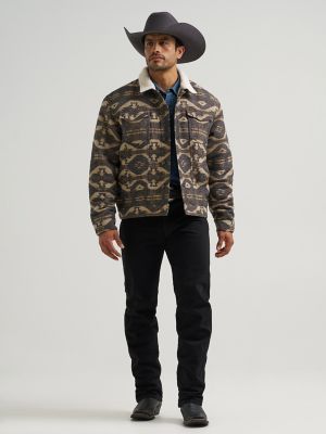 Men's Wrangler&reg; Sherpa Lined Jacquard Print Jacket