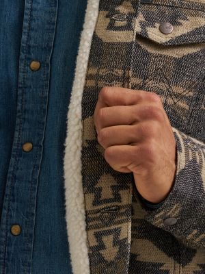 Men's Wrangler&reg; Sherpa Lined Jacquard Print Jacket