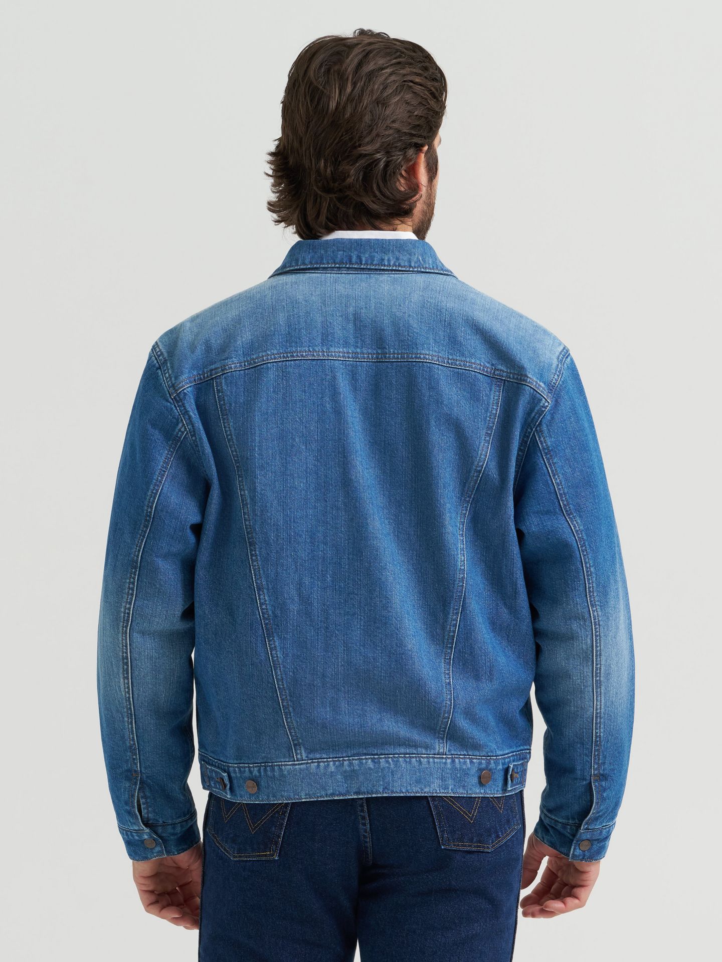 Мужская куртка Wrangler Cowboy Cut Flannel Lined Denim, цвет: Синий индиго — фото 4