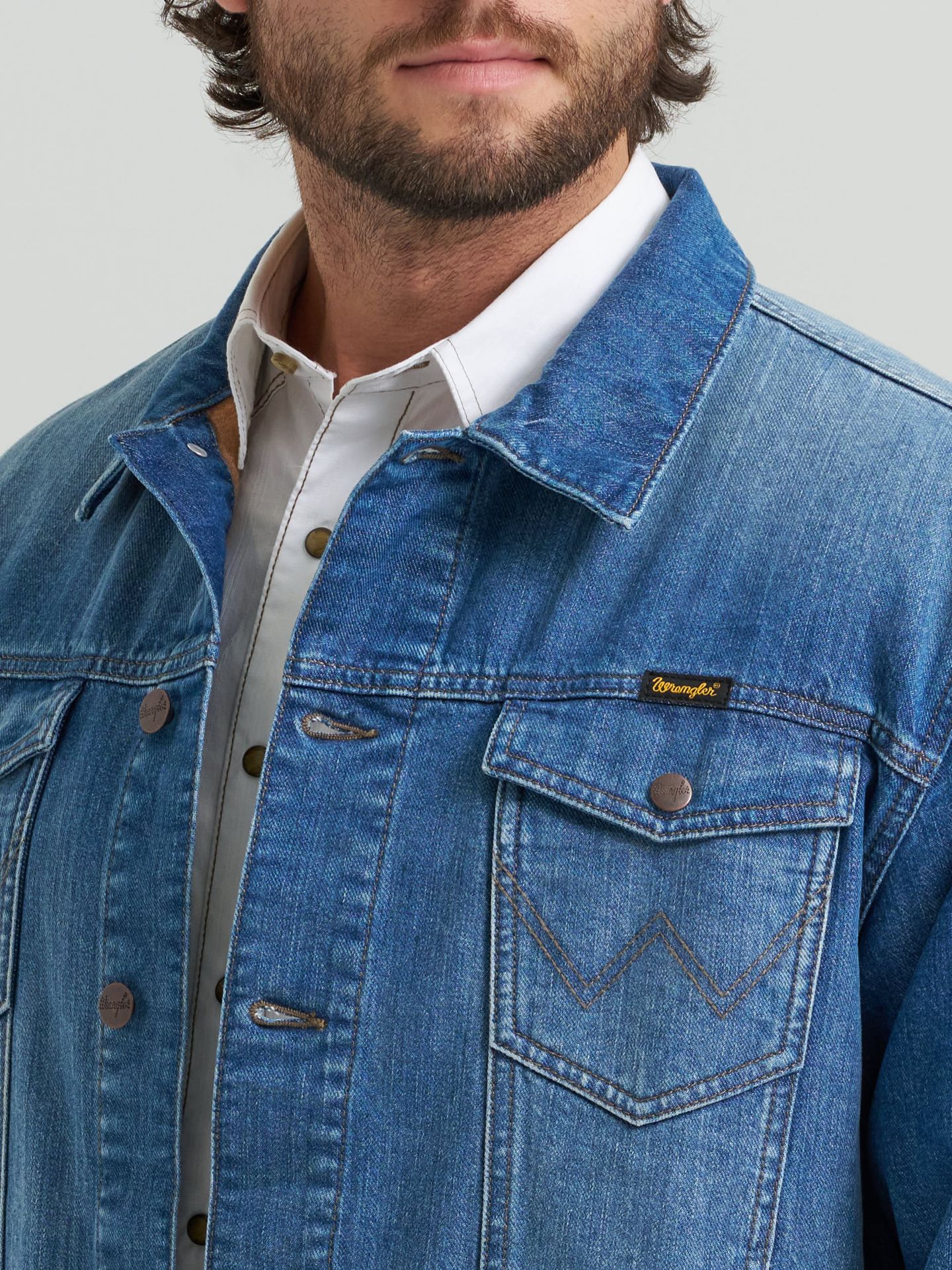 Мужская куртка Wrangler Cowboy Cut Flannel Lined Denim, цвет: Синий индиго — фото 5