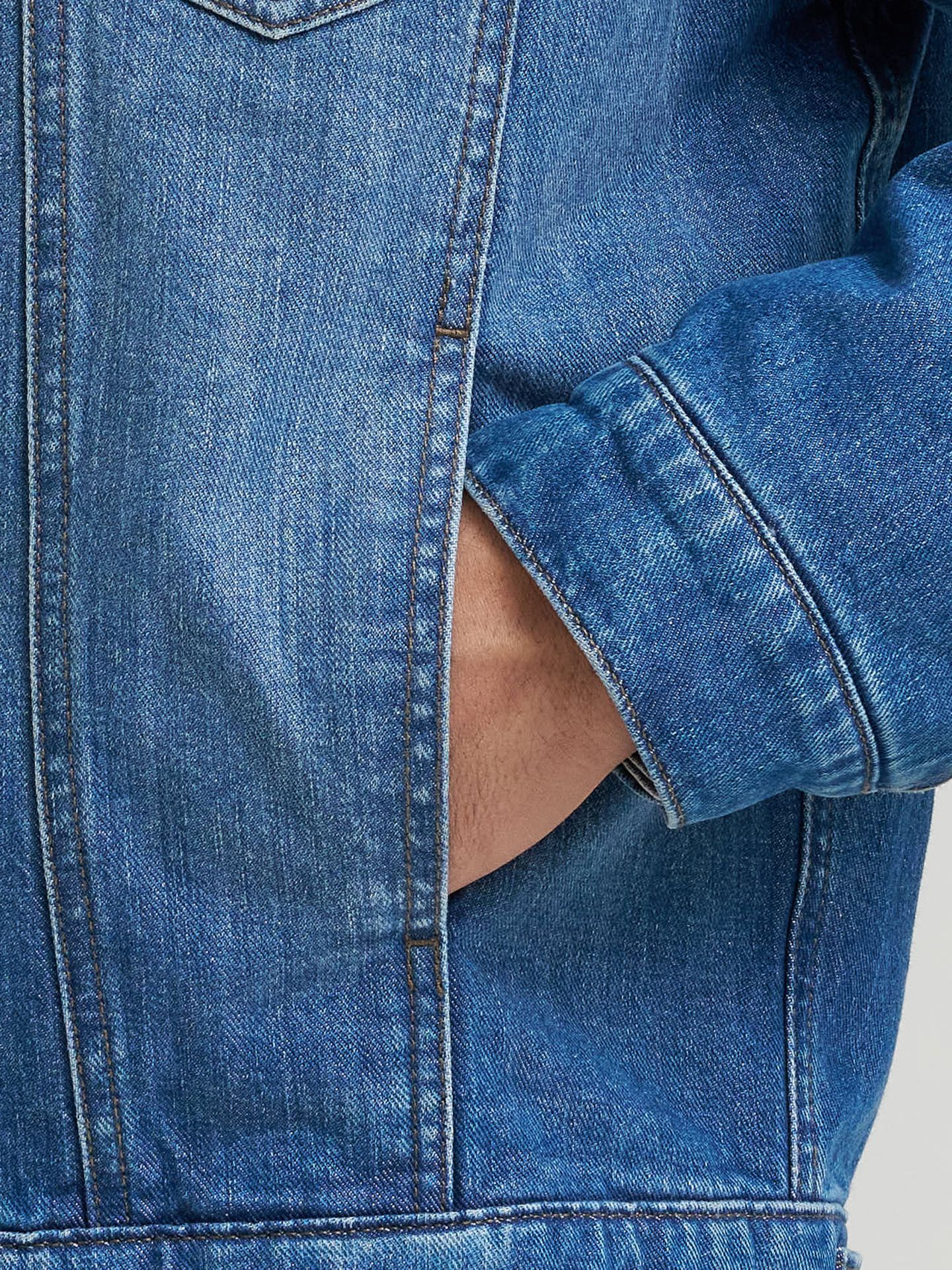 Мужская куртка Wrangler Cowboy Cut Flannel Lined Denim, цвет: Синий индиго — фото 6
