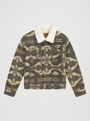 Boy's Wrangler&reg; Sherpa Lined Jacquard Print Jacket