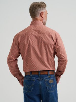 Wrangler&reg; George Strait&trade; Troubadour Long Sleeve Western Snap Shirt in Adobe Geo alternative view 2