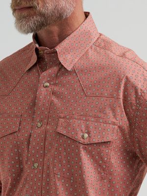 Wrangler&reg; George Strait&trade; Troubadour Long Sleeve Western Snap Shirt in Adobe Geo alternative view 3