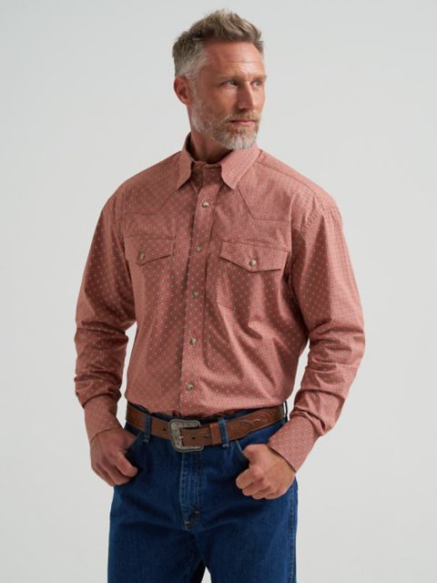 Мужские рубашки Wrangler George Strait™ Troubadour Long Sleeve Western Snap Shirt
