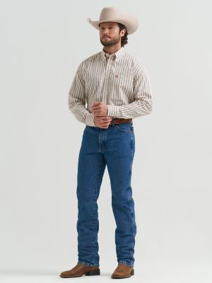 Wrangler&reg; George Strait&trade; Long Sleeve Button Down One Pocket Shirt in Rusted Stripe alternative view 2