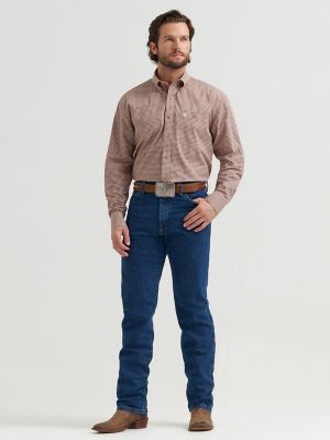 Wrangler&reg; George Strait&trade; Long Sleeve Button Down One Pocket Shirt in Geometric Rust alternative view
