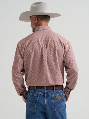 Wrangler&reg; George Strait&trade; Performance Button Down Shirt in Rust Bands