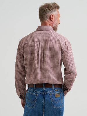 Wrangler&reg; George Strait&trade; Performance Button Down Shirt in Rust Diamond