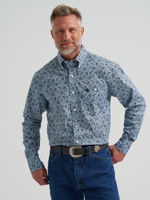 Wrangler® George Strait™ Long Sleeve Button Down One Pocket Shirt