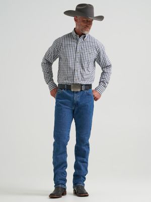 Wrangler&reg; George Strait&trade; Long Sleeve Button Down One Pocket Shirt in Inky Plaid alternative view