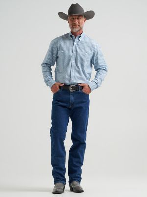 Wrangler&reg; George Strait&trade; Long Sleeve Button Down Two Pocket Shirt in Posy Striped alternative view