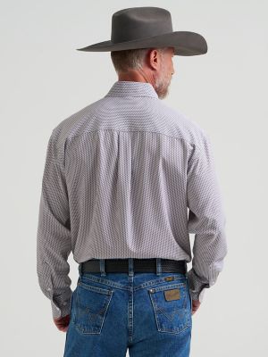 Wrangler&reg; George Strait&trade; Performance Button Down Shirt in Lagoon Starburst