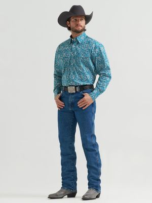 Wrangler&reg; George Strait&trade; Troubadour Long Sleeve Western Snap Shirt in Spruce Paisley alternative view