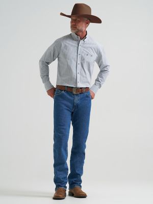 Wrangler&reg; George Strait&trade; Long Sleeve Button Down One Pocket Shirt in Plaid Charcoal alternative view