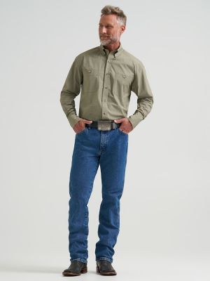 Wrangler&reg; George Strait&trade; Long Sleeve Button Down Two Pocket Shirt in Pine Grove alternative view