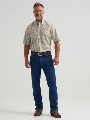 Wrangler&reg; George Strait&trade; Short Sleeve One Pocket Button Down Shirt in Tea Green