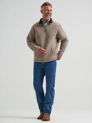 Men's George Strait Quarter-Zip Quilted Pullover in Toast alternative view