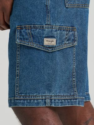Men's Relaxed Denim Cargo Short in Vintage Tint alternative view 7