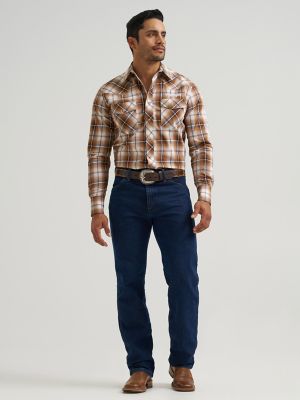 Men's Wrangler&reg; Logo Long Sleeve Western Snap Shirt in Sand alternative view