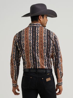 Men's Checotah&reg; Long Sleeve Western Snap Printed Shirt in Mocha alternative view 2
