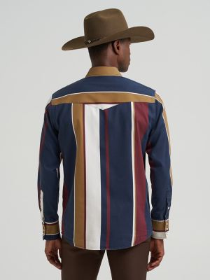 Vintage-Inspired Brushpopper Western Snap Workshirt in Midnight Oak