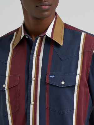 Vintage-Inspired Brushpopper Western Snap Workshirt in Midnight Oak