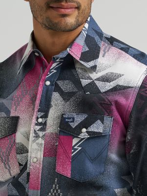 Vintage-Inspired Southwestern Western Snap Shirt in Cactus Flower
