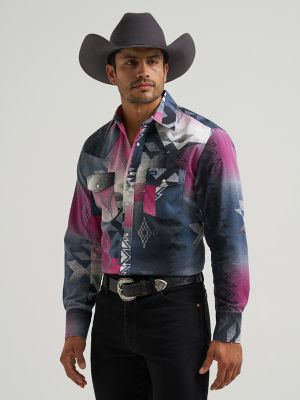 Vintage-Inspired Southwestern Western Snap Shirt in Cactus Flower