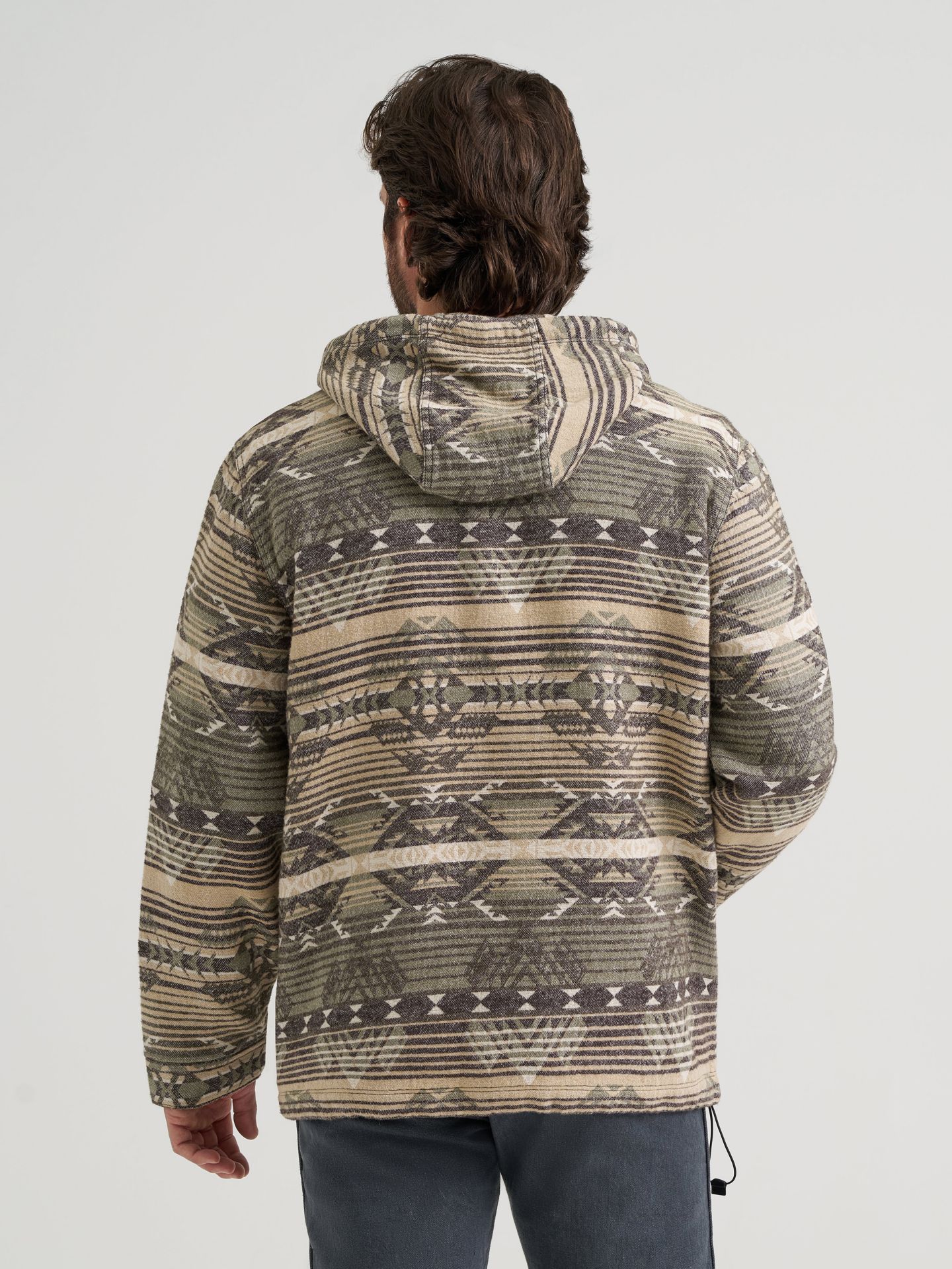 Мужская куртка Wrangler Jacquard Quarter Zip Hooded Popover, цвет: Песочный — фото 3