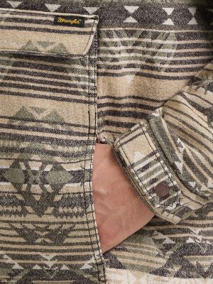 Men's Jacquard Quarter Zip Hooded Popover Jacket