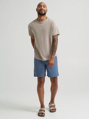 Men's Hybrid Flat Front Short in Blue alternative view