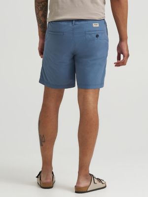 Men's Hybrid Flat Front Short in Blue alternative view 3