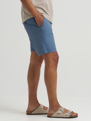 Men's Hybrid Flat Front Short in Blue alternative view 4