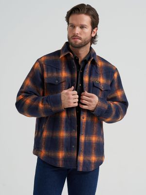 Men's Wrangler Quilt Lined Flannel Shirt Jacket