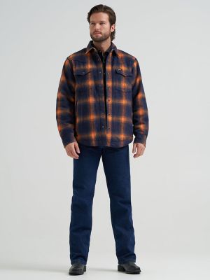 Men's Wrangler Quilt Lined Flannel Shirt Jacket