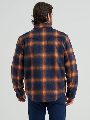 Men's Wrangler Quilt Lined Flannel Shirt Jacket
