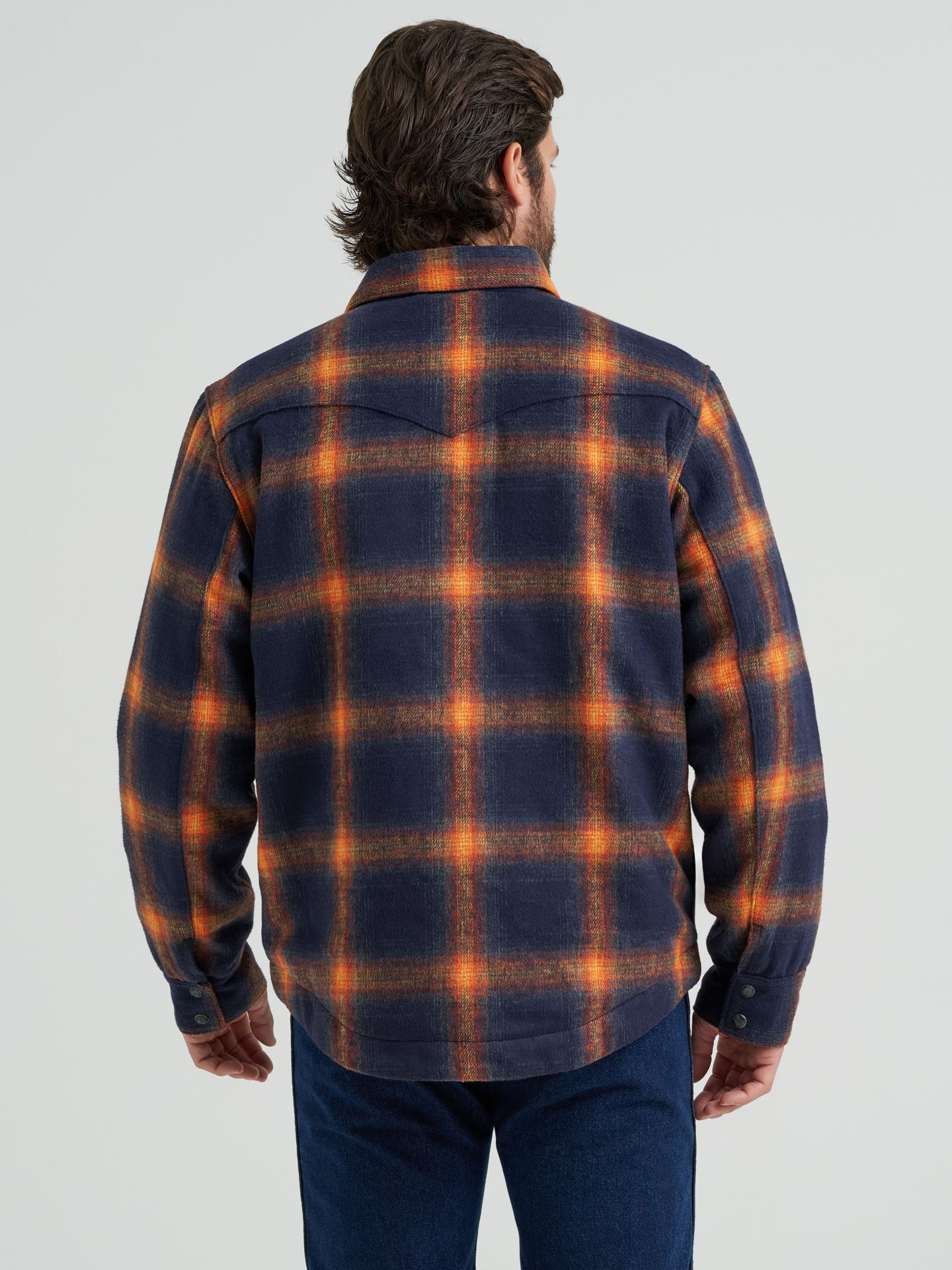 Мужская куртка Wrangler Quilt Lined Flannel Shirt Jacket, цвет: Ночной небесно-голубой — фото 5