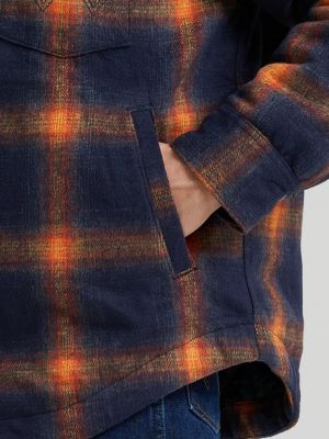 Men's Wrangler Quilt Lined Flannel Shirt Jacket