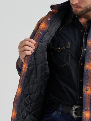Men's Wrangler Quilt Lined Flannel Shirt Jacket