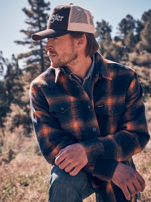 Men's Wrangler Quilt Lined Flannel Shirt Jacket