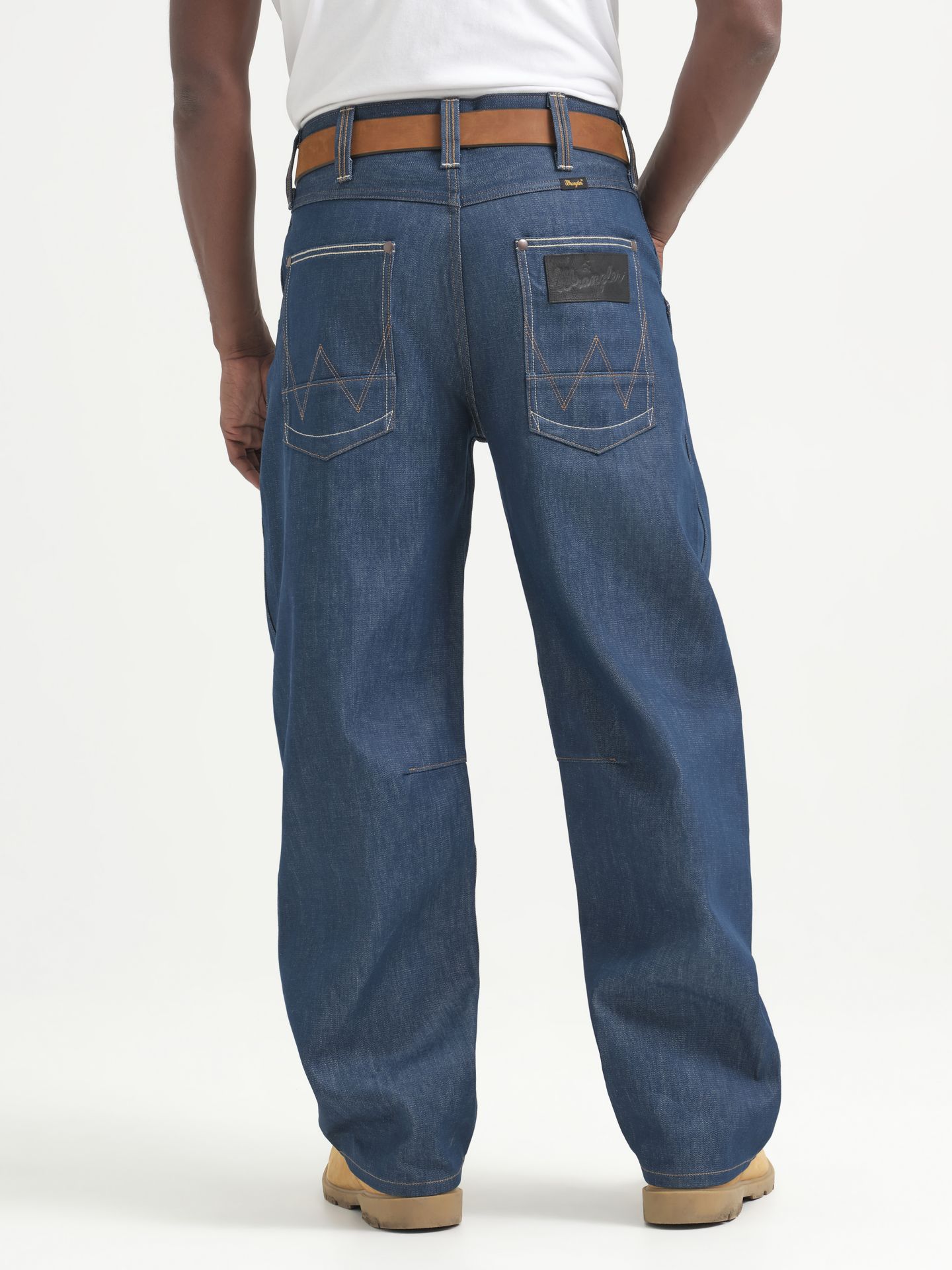 Мужские джинсы Wrangler x Avirex Barrel, цвет: Индиго — фото 4