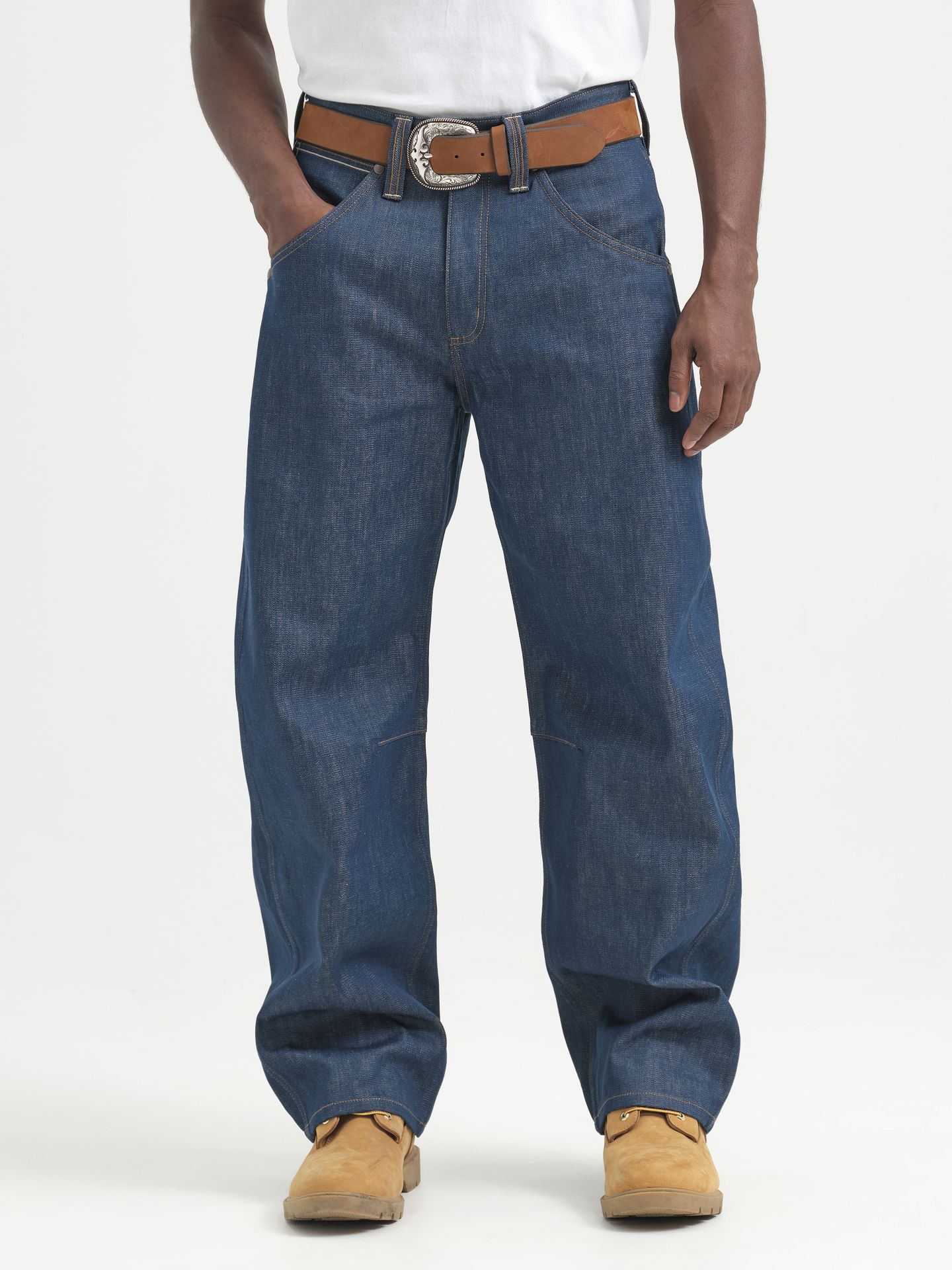 Мужские джинсы Wrangler x Avirex Barrel, цвет: Индиго — фото 5